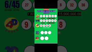 LOTTO RESULTS TODAY, 9PM DRAW, AUGUST 03, 2026@LottoResultTV15K