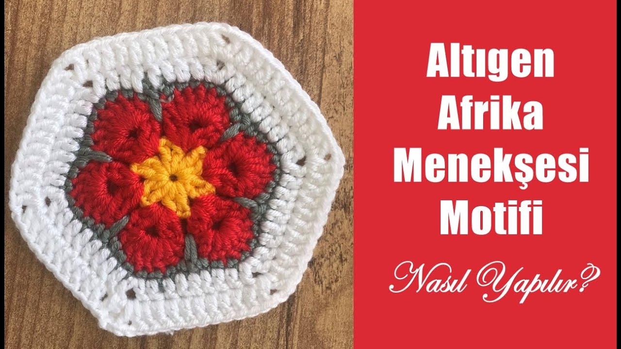 Altıgen Afrika Menekşesi Motifi  Yapımı / Afrika Menekşesi Motif Ekleme Nasıl Yapılır