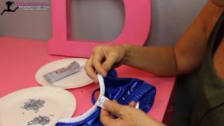 How To Rhinestone A Blue And White Sports Bra