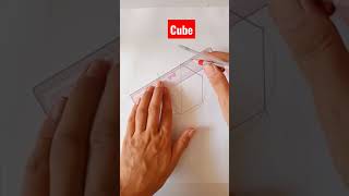 Easiest Cube Construction #shorts #cube #cubes #construction #drawing #easy #youtubeshorts #ytshorts