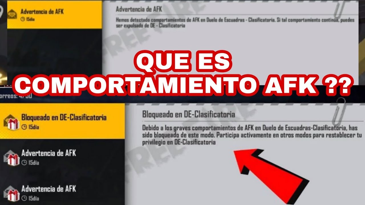 QUE ES AFK Ó COMPORTAMIENTO AFK FREE FIRE - YouTube