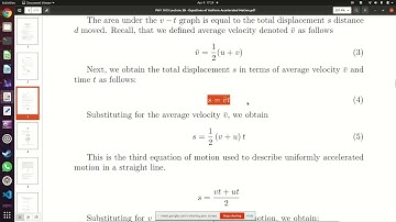 UNZA PHY 1015 Lecture 3B  Group I  Equations of Uniformly Accelerated Motion 9 April 2021