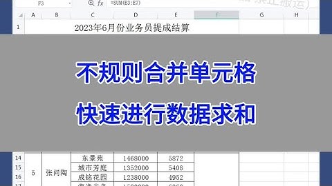 WPS Excel：不规则的合并单元格，数据快速求和。#wps #excel