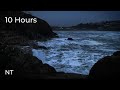 Stormy ocean waves crashing on rocks off atlantic coast  winter sea sounds for sleep  relaxation