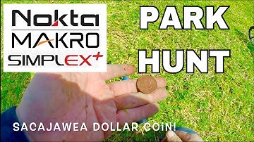 Park Hunting With My Nokta Makro Simplex Metal detector found 4 Dollar Coins!