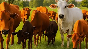 Video Hewan ternak Sapi - Suara Sapi Lembu di Ladang Memanggil Kawan untuk Pulang ke kandang di desa