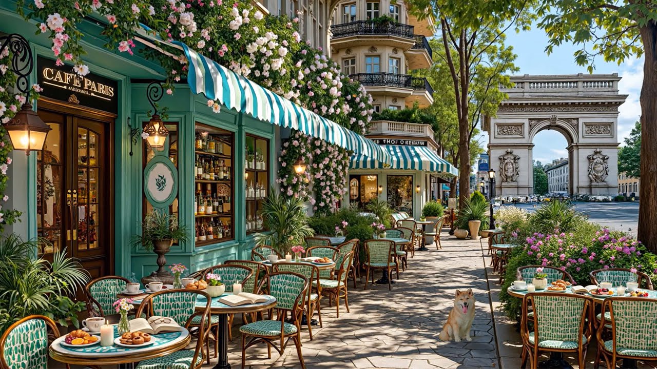Outdoor Café Jazz by the Arc de Triomphe, Paris ☕Soft Bossa Nova & Morning Jazz Music for Calm Focus