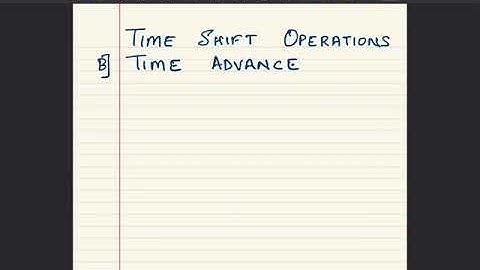 Time Shift Operations on Signal- TIME ADVANCE