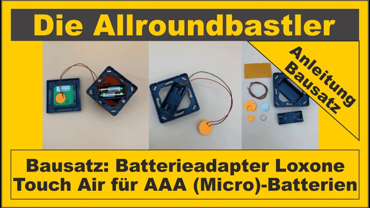 Bausatz: Batterieadapter Loxone Touch Air für AAA (Micro)-Batterien