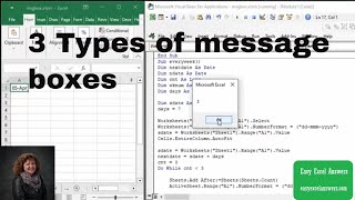 Celebrity 3 types of message boxes explained for VBA Net Worth