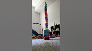 Picasso Tiles Magnetic Building Tiles tower demolition.