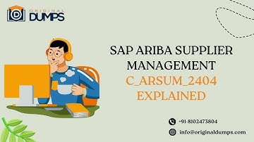 Sample Questions for C_ARSUM_2404 - SAP Ariba Supplier Management Certification