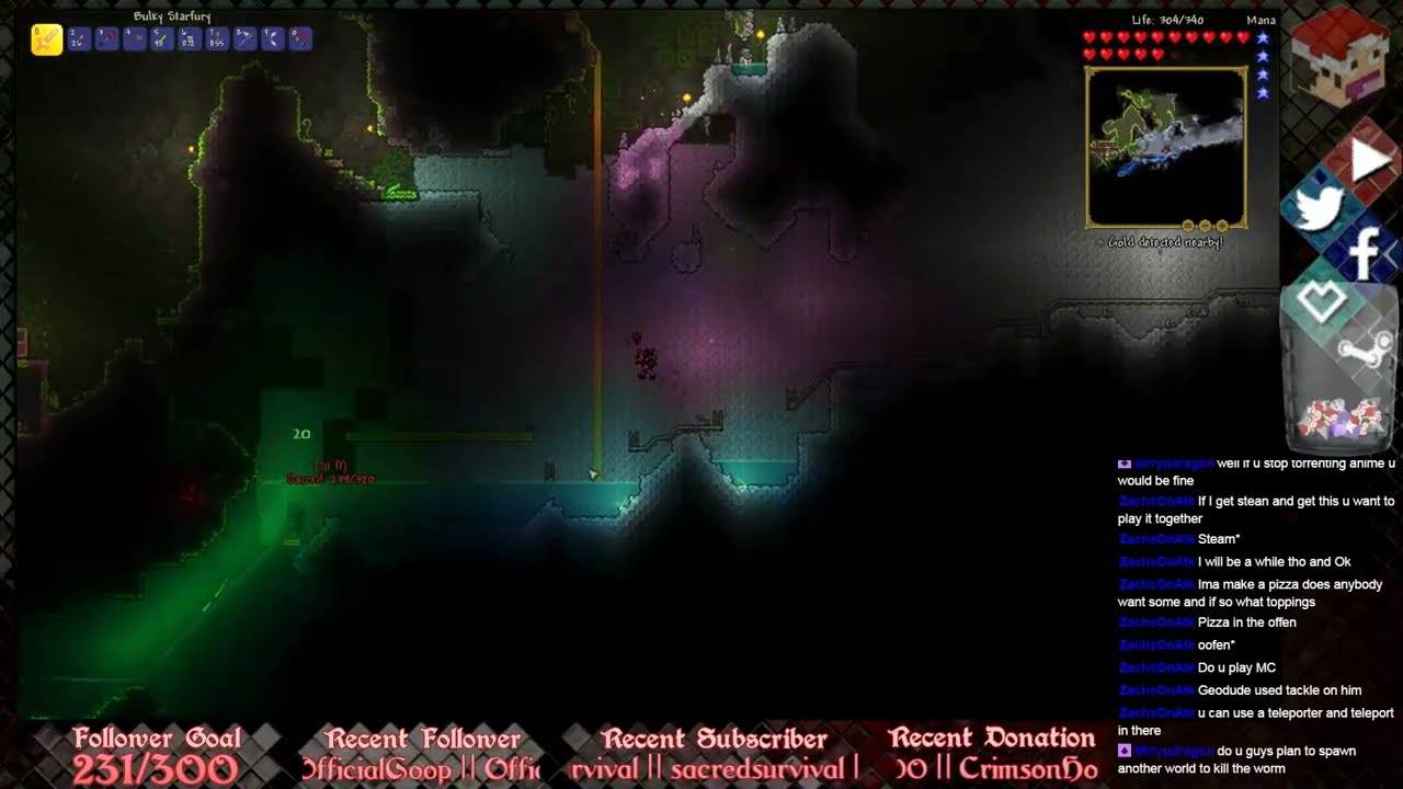 Return to Terraria: Day 2 w/ SacredSurvival (Expert)