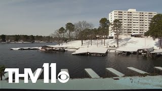 Heavy snow damages many boat docks around Lake Hamilton