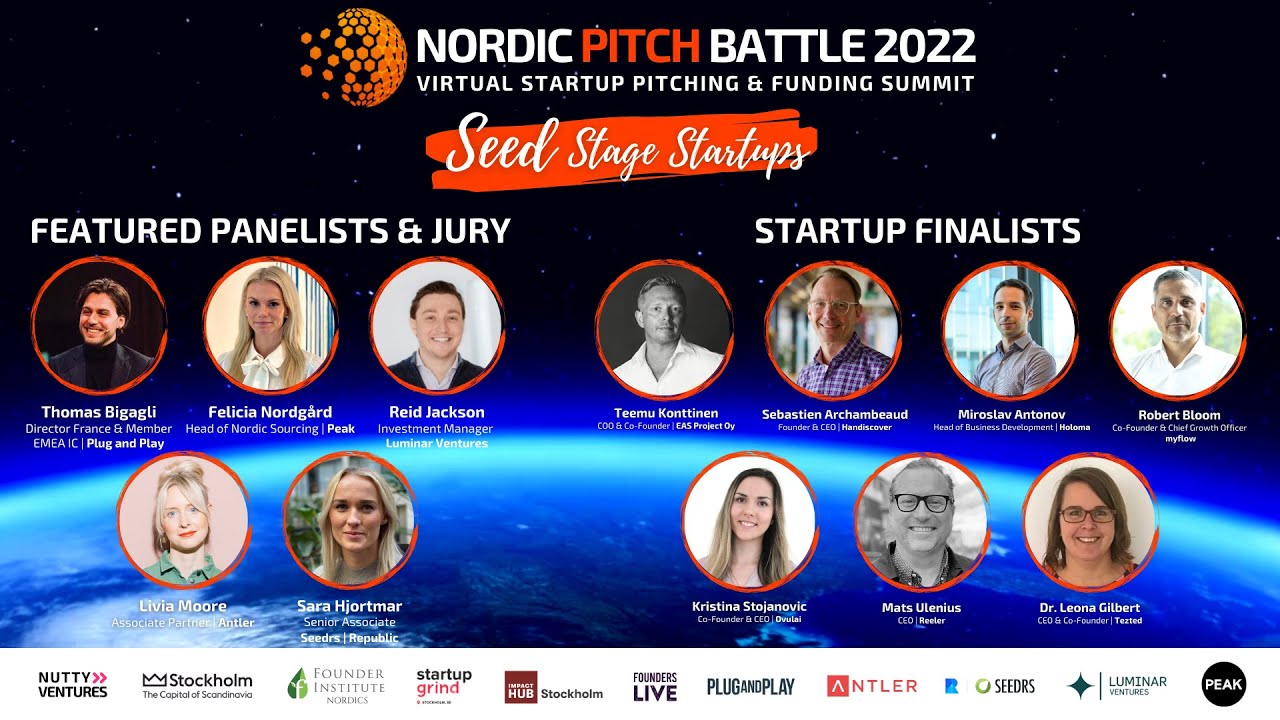 PITCHING: Seed Stage Startup Pitches at the Nordic Pitch Battle 2022