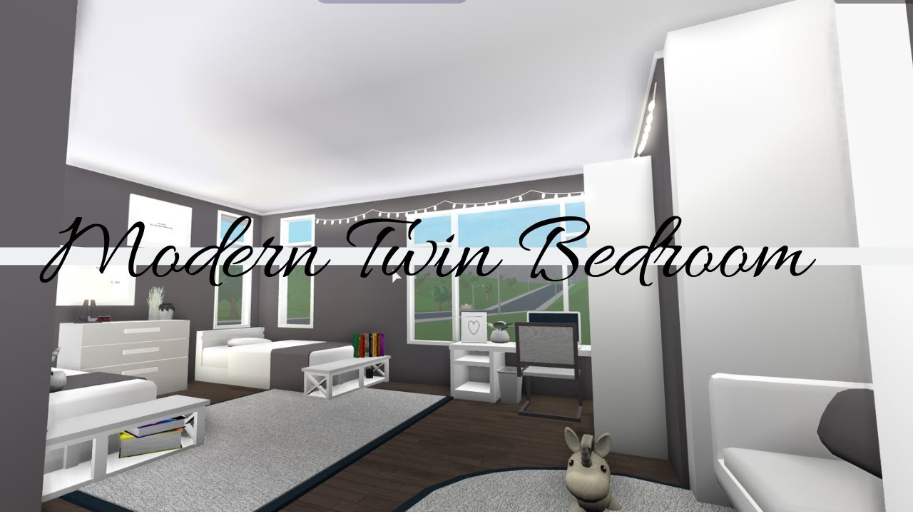 MODERN TWIN BEDROOM  Bloxburg  Speedbuild YouTube