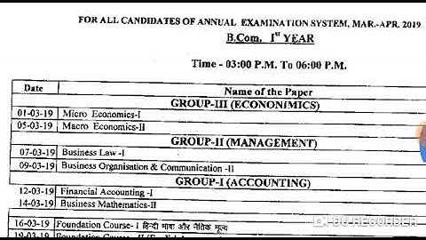 Vikram University Timetable for B.COM out now!