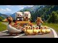 Two Cute Kittens Race a Monkey on Toy Vehicles | Funny Animal Adventure