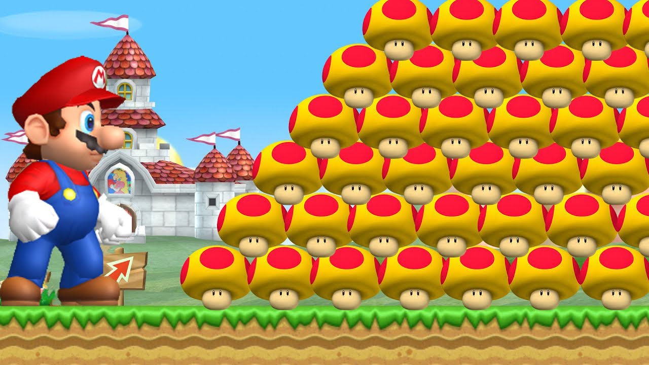 Can Mario use 999 Mega Mushrooms in New Super Mario Bros. Wii? YouTube