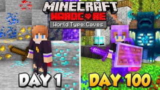 I Survived 100 Days Of Hardcore Minecraft, In A Cave Only World