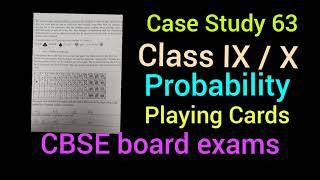 Case study- 63 | Probability | Class IX / X maths | CBSE board exams | Basic /  standard maths