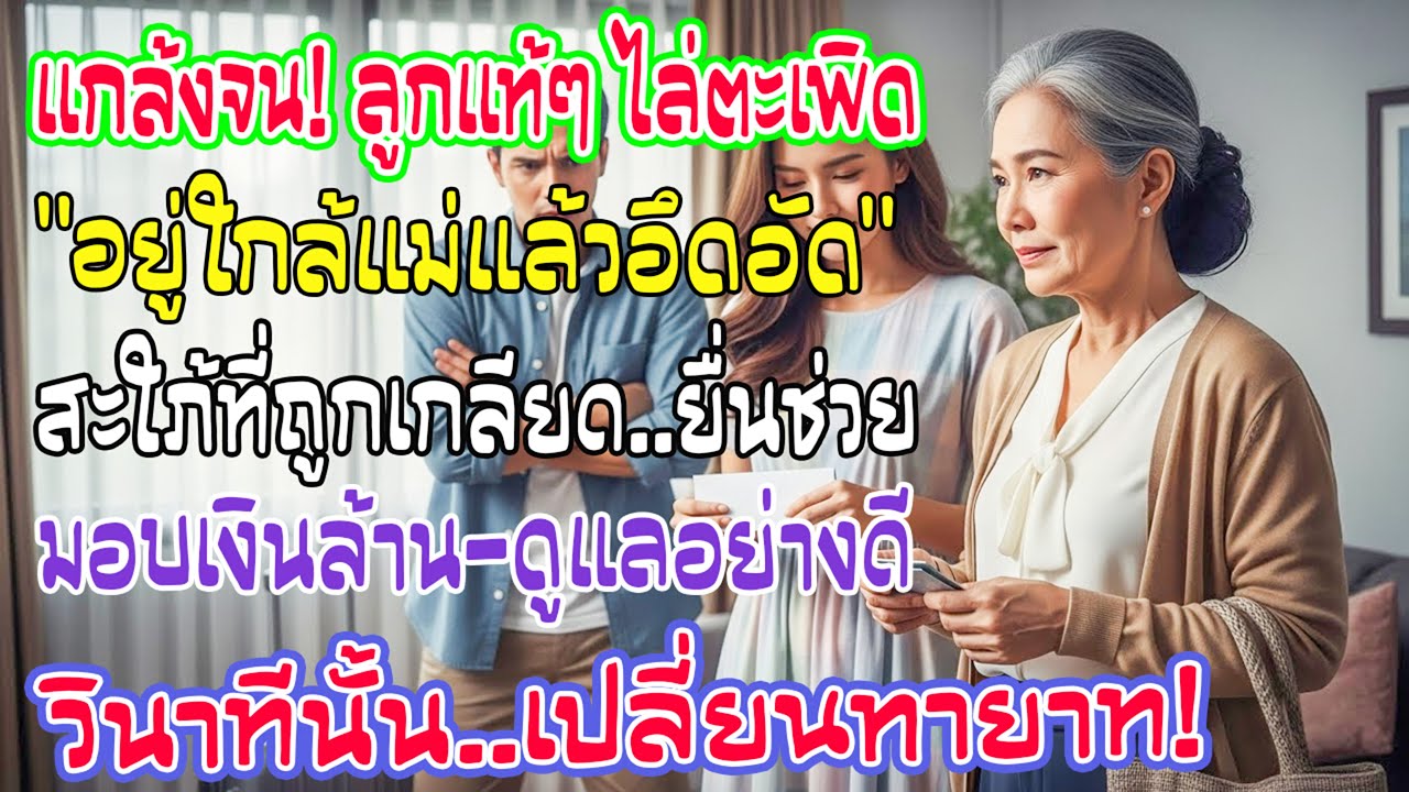 ฉันแกล้งจนถูกลูกๆไล่ มีแต่ลูกสะใภ้ที่ถูกเกลียดรับฉันไว้ ให้เงิน1.3ล้าน และฉันเลือกทายาทใหม่ในวินาทีน