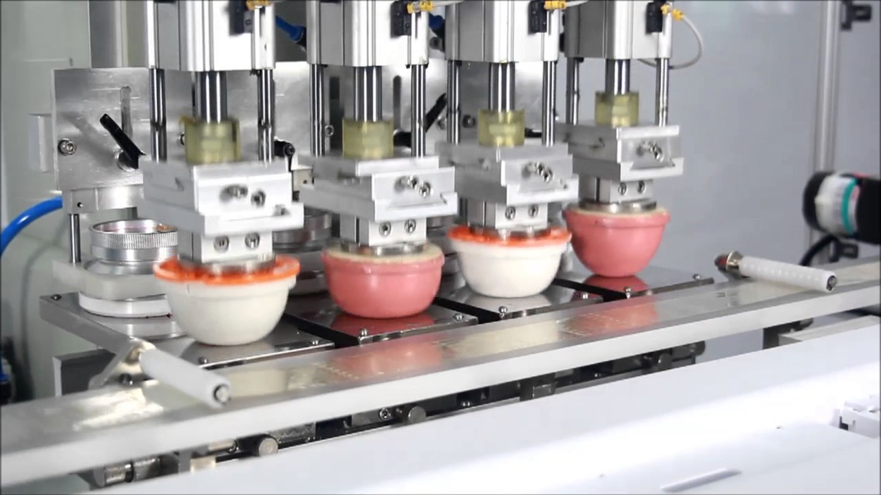 Four-color ink cup pad printer with independent pad head and servo shuttle  SPCCSF2   848SDUQ1~1