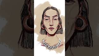 Time lapse of portraitl illustration process on Ipad Air (Procreate app)