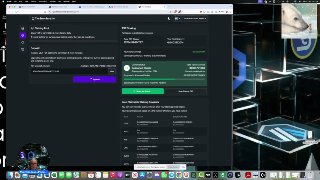 Minting and Borrowing USDS from The Standard DOT io with Papa Bear
