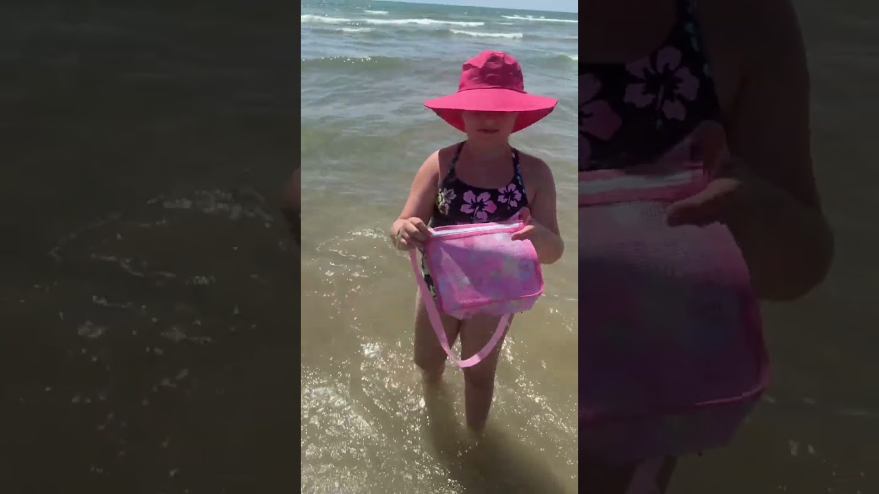 Beach Day Fun with Our Kids Mesh Shell Bags! 🌊