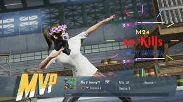 PUBG MOBILE | ONLY SNIPER M24 CHALLENGE IN TDM | 20 Kills M24 VS AR TDM CHALLENGE |  Asphalt Legend