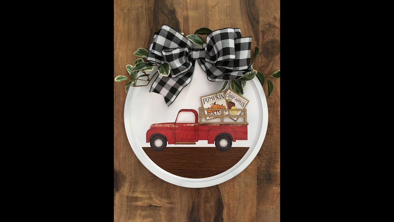 Dollar Tree Farmhouse Red Truck decor with Interchangeable Pieces YouTube
