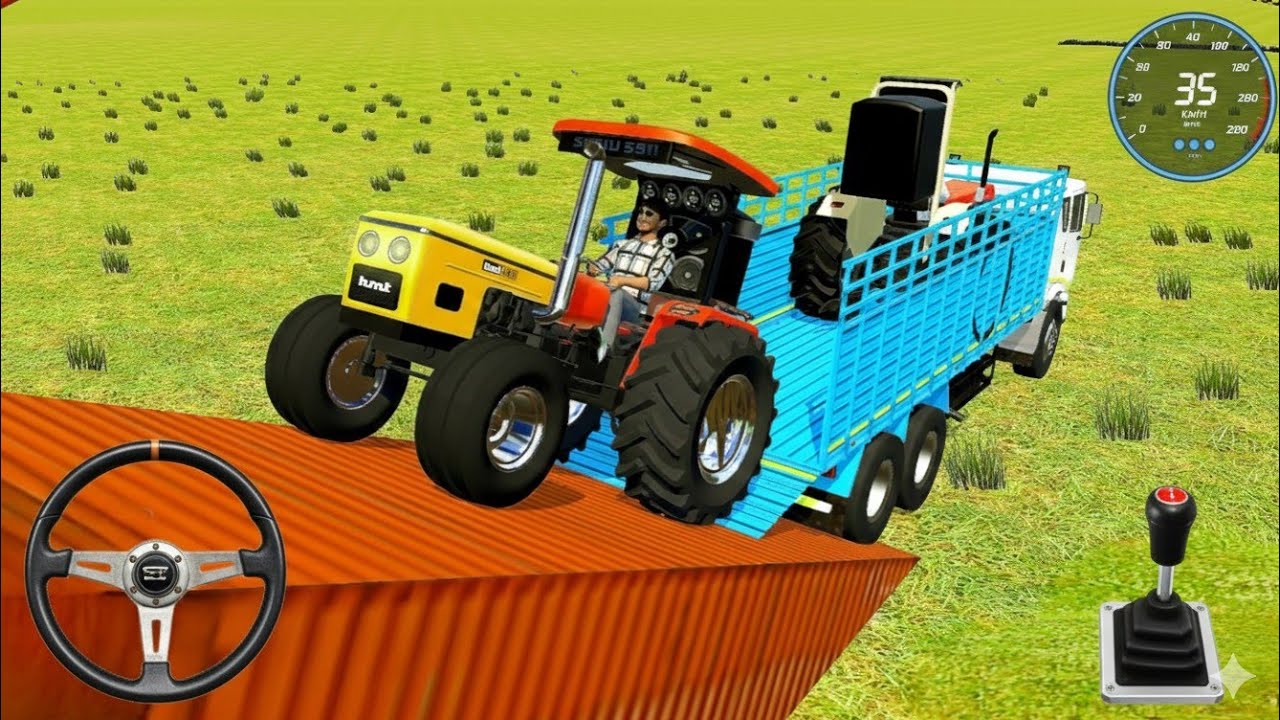 🔴Drive JCB and unloading stone from dumper in game Indian simulator 🌉 Tractor 🚜