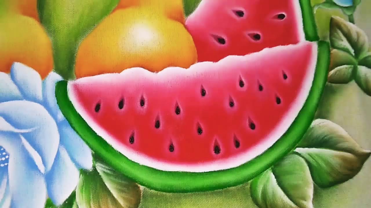 Como pintar melancia, pintura em tecido para iniciantes