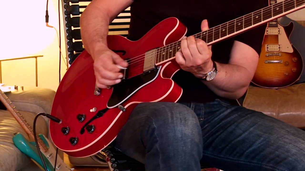 2007 Gibson ES-335 Dot Reissue, flame, cherry, Part1 - YouTube