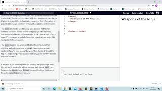 Tutorial 4 - use of main element - free code camp (Explained)