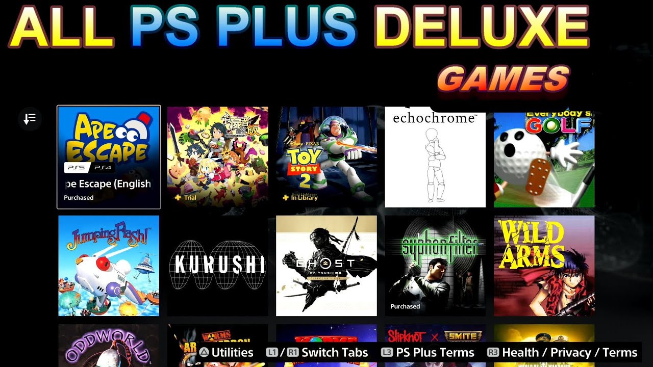 ALL PS PLUS Deluxe GAMES . 