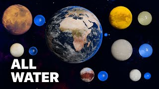 Water In The Solar System - 3D Comparison