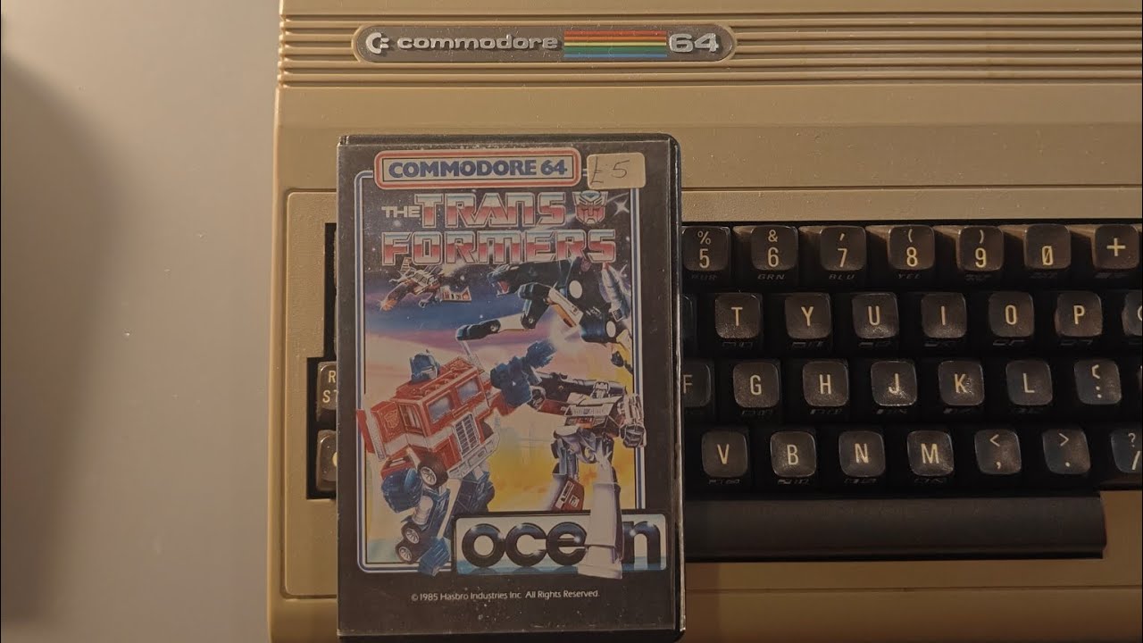 Loading and Playing Transformers released by Ocean on tape for the Commodore 64