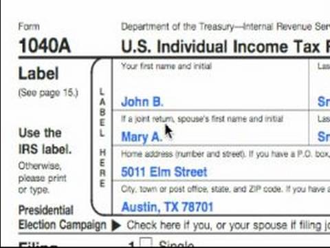 how to complete a 1040a tax form 1040a label and exemption tips what does a 1040a form look like