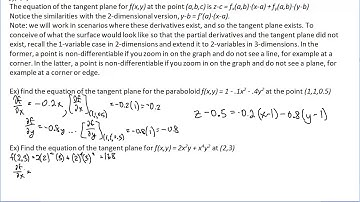 Calculus 3 - The Tangent Plane & Linear Approximation