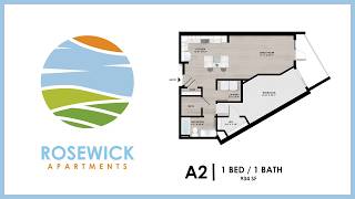 A2 Floor Plan 1 Bed 1 Bath Video Tour (Rosewick Apartments)