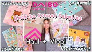 DAISO BACK TO SCHOOL SUPPLIES HAUL + VLOG (cute stationery)