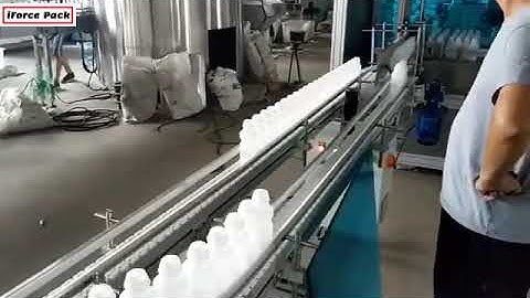 Automatic empty milk bottle high speed unscrambling feeding cutting counting sorting line video