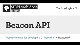 What does this Browser Built-in API Does? (Beacon)