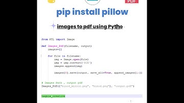 pip install pillow images to pdf using Python