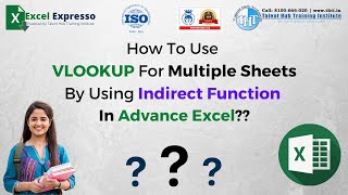 How To Use VLOOKUP For Multiple Sheets By Using Indirect Function In Advance Excel #advanceexcel