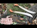 PROSES CARA BIKIN GOLOK SEMBELIH DARI BAR CHAINSAW