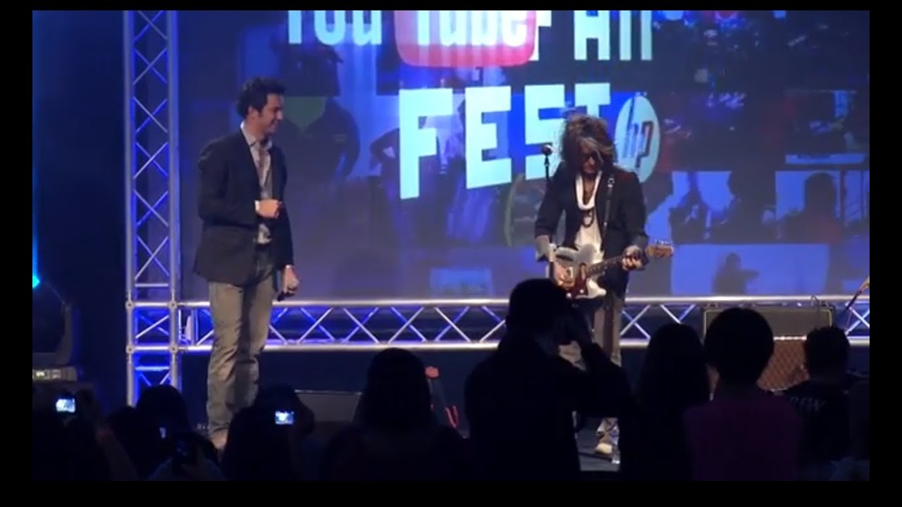 bangkok air Joe Perry (Aerosmith) at YouTube FanFest powered by HP