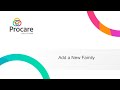 Procare desktop add a new family